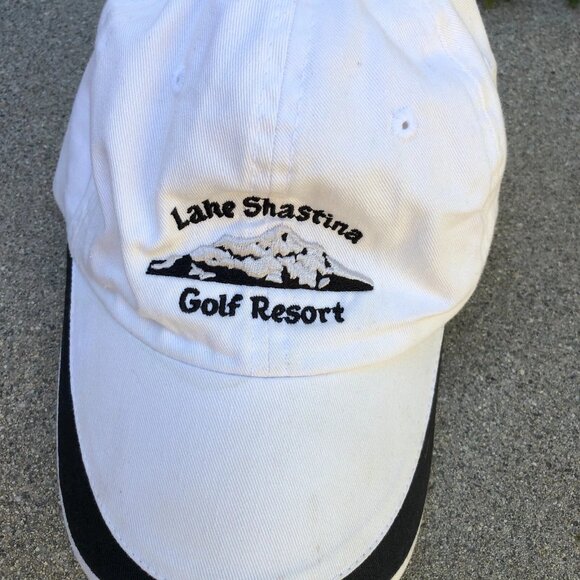 VTG 90s LAKE SHASTINA Golf Resort Hat Men's Baseball Cap White 100% Cotton - Picture 6 of 7